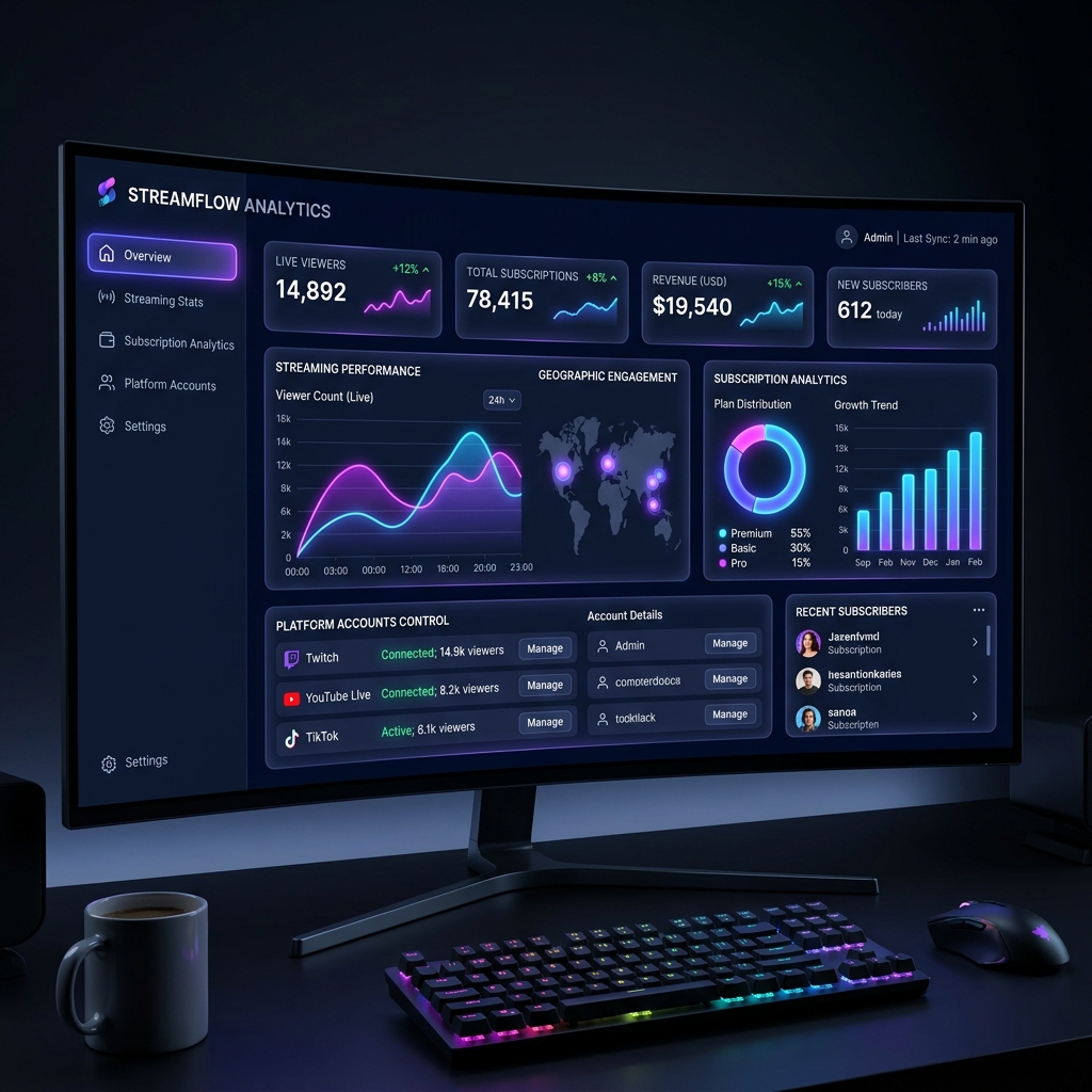 StreamSaaS Dashboard Visual